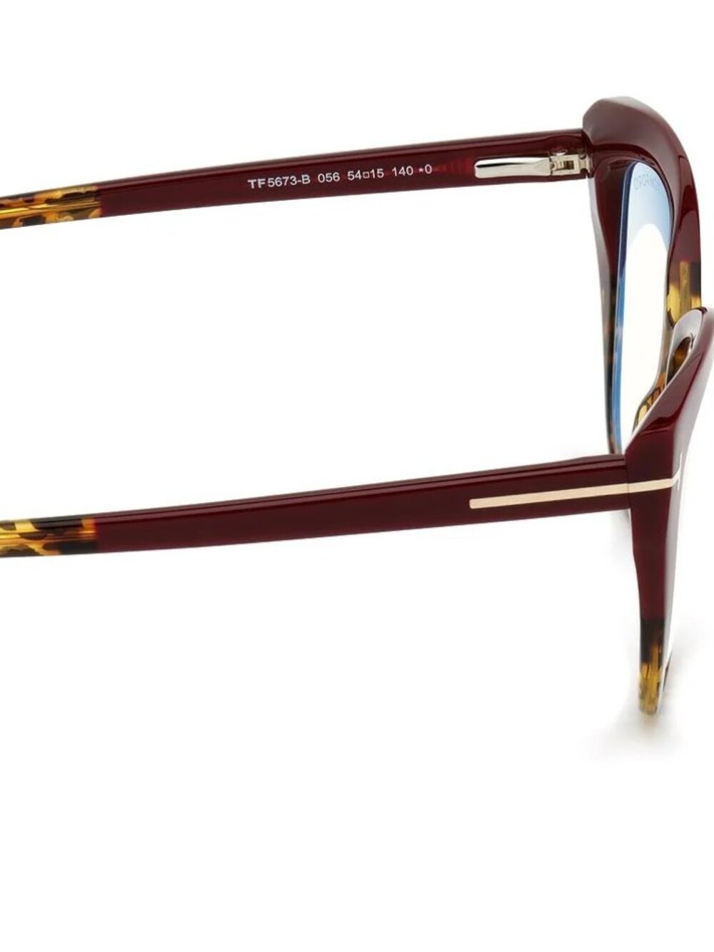 NEW TOM FORD TF5673-B 056 BURGUNDY VINTAGE LEOPARD AUTHENTIC EYEGLASSES FRAME - Picture 8 of 9